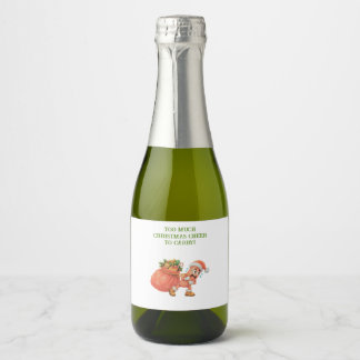 Étiquettes Pour Bouteilles De Vin Mousseux Trop de joie de Noël à porter ! Salami