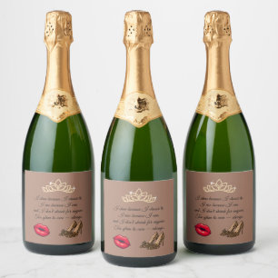Étiquettes Pour Bouteilles De Vin Mousseux Trop Glam Pour Se Soucier – Citation Chic