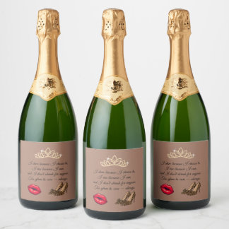 Étiquettes Pour Bouteilles De Vin Mousseux Trop Glam Pour Se Soucier – Citation Chic