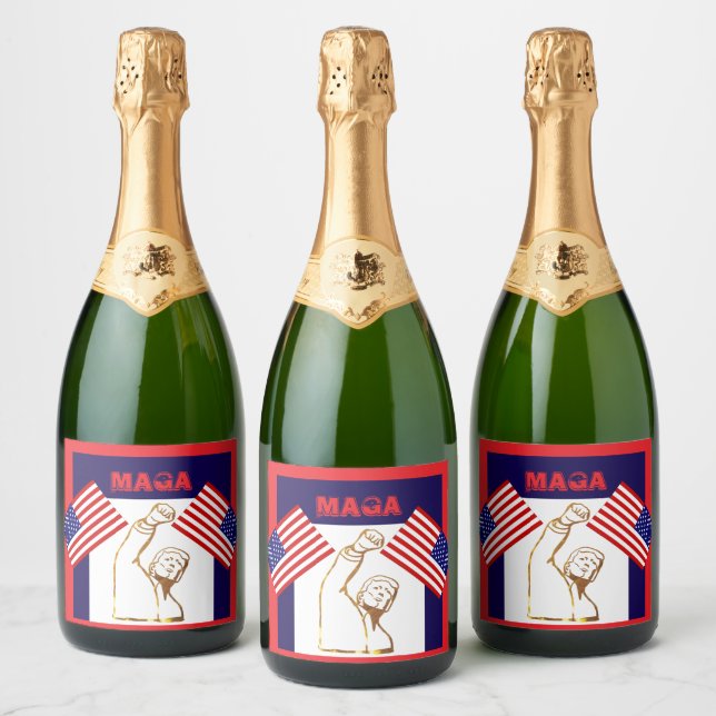 ÉTIQUETTES POUR BOUTEILLES DE VIN MOUSSEUX TRUMP (Bouteilles)