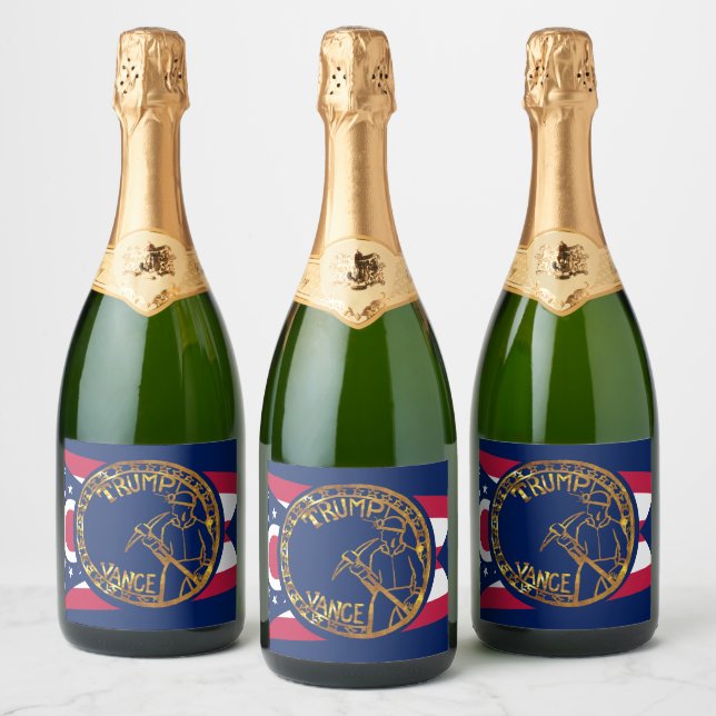 ÉTIQUETTES POUR BOUTEILLES DE VIN MOUSSEUX TRUMP (Bouteilles)