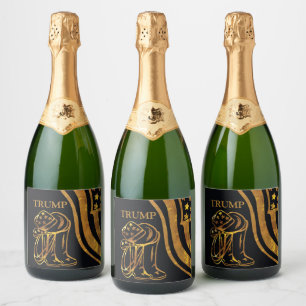 ÉTIQUETTES POUR BOUTEILLES DE VIN MOUSSEUX TRUMP