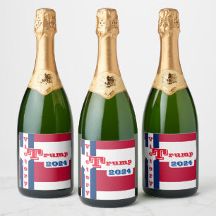 ÉTIQUETTES POUR BOUTEILLES DE VIN MOUSSEUX TRUMP 2024