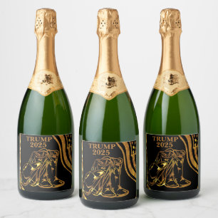ÉTIQUETTES POUR BOUTEILLES DE VIN MOUSSEUX TRUMP 2025