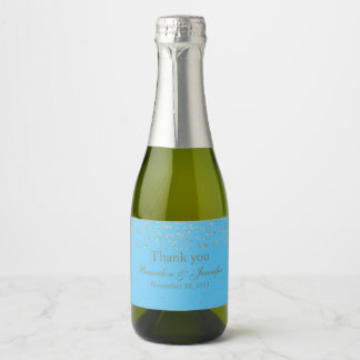 Étiquettes Pour Bouteilles De Vin Mousseux Turquoise & Gold Custom Wedding Sparkling Wine Lab