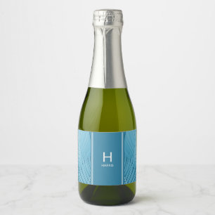 Étiquettes Pour Bouteilles De Vin Mousseux Turquoise tropical personnalisé