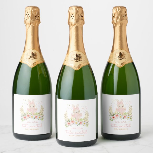 Étiquettes Pour Bouteilles De Vin Mousseux Tutu Excité Baby shower Ballerina (Bouteilles)