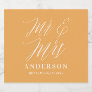 Étiquettes Pour Bouteilles De Vin Mousseux Typographie minimaliste moderne mariage labo vin