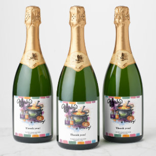 Étiquettes Pour Bouteilles De Vin Mousseux Un Bébé est en train de brasser Baby shower d'Ha