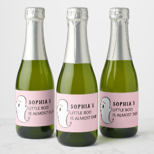 Étiquettes Pour Bouteilles De Vin Mousseux Un petit Baby shower d'Halloween rose Boo