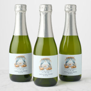 Étiquettes Pour Bouteilles De Vin Mousseux Un Petit Citrouille Est En Chemin De Baby shower G