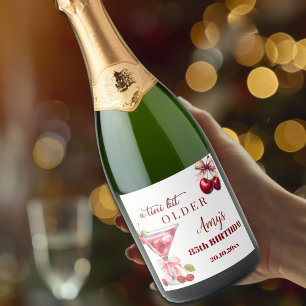 Étiquettes Pour Bouteilles De Vin Mousseux Un peu plus âgé Cherry Martini 85e anniversaire