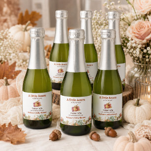 Étiquettes Pour Bouteilles De Vin Mousseux Une petite baby shower automne chêne