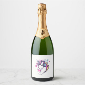 Étiquettes Pour Bouteilles De Vin Mousseux Unicorn Gamer Girl (1)