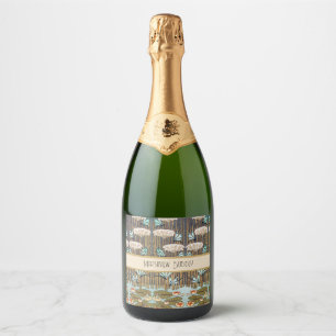 Étiquettes Pour Bouteilles De Vin Mousseux Verneuil Dragonfly Water Lily Art Nouveau : Vintag