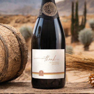 Étiquettes Pour Bouteilles De Vin Mousseux Vibes du désert Merci Mariage Terra Cotta ID1019