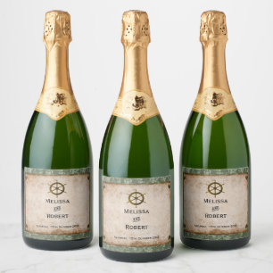 Étiquettes Pour Bouteilles De Vin Mousseux Vignoble Steampunk Mariage vintage