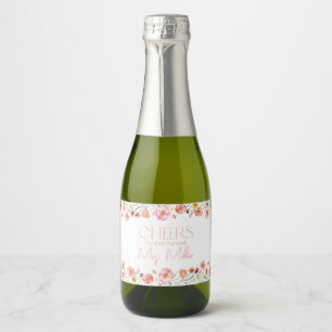 Étiquettes Pour Bouteilles De Vin Mousseux Vin de Fête des mariées Fleur sauvage floral