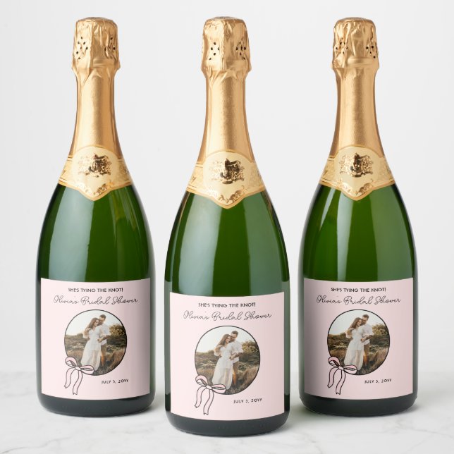 Étiquettes Pour Bouteilles De Vin Mousseux Vin étincelant rose nuptiale rose personnalisé (Bouteilles)
