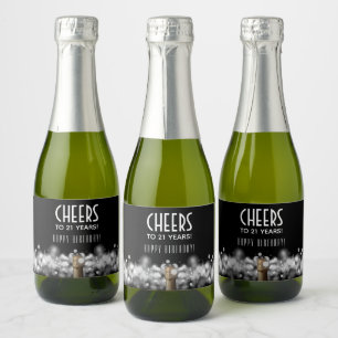 Étiquettes Pour Bouteilles De Vin Mousseux Vin mousseux sur Mini noir