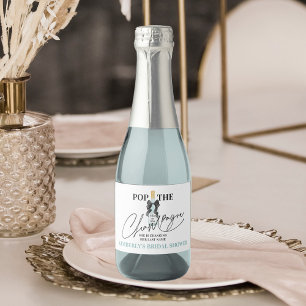 Étiquettes Pour Bouteilles De Vin Mousseux Vin pétillant sarcelle Bridal Shower Mini Vin péti