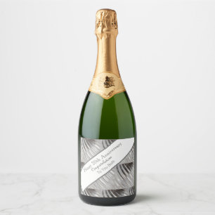 Étiquettes Pour Bouteilles De Vin Mousseux Vingtième anniversaire Mariage Platine