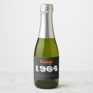 Étiquettes Pour Bouteilles De Vin Mousseux Vintage 1964 édition limitée 60e cadeau d'annivers