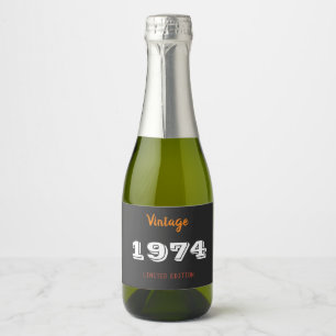 Étiquettes Pour Bouteilles De Vin Mousseux Vintage 1974 édition limitée 50e anniversaire