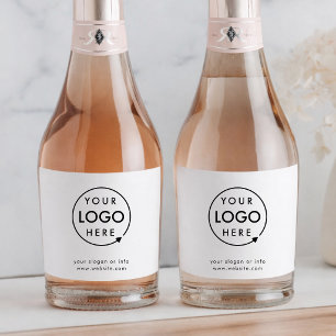 Étiquettes Pour Bouteilles De Vin Mousseux Votre logo   Entreprise Moderne Minimaliste