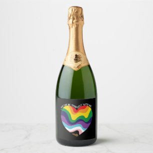 Étiquettes Pour Bouteilles De Vin Mousseux Vous pouvez être vous-même avec moi LGBT Transgenr