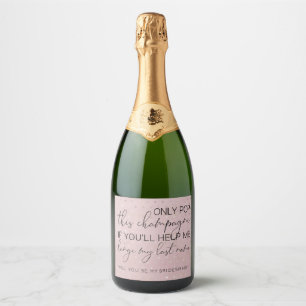 Étiquettes Pour Bouteilles De Vin Mousseux Vous serez ma demoiselle d'honneur