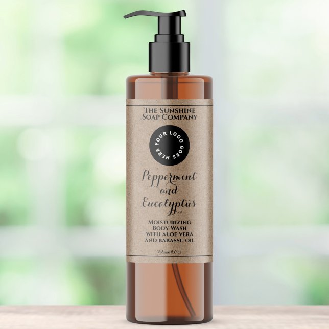 Étiquettes Pour Bouteilles De Vin Mousseux Waterproof kraft cosmetics bottle label add logo (Créateur téléchargé)