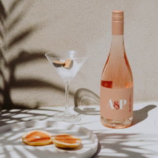 Étiquettes Pour Bouteilles De Vin Mousseux Wedding shower de la typographie de la pêche orang