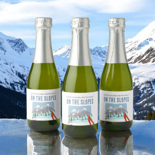 Étiquettes Pour Bouteilles De Vin Mousseux Week-end de célibataire au ski sur les pistes