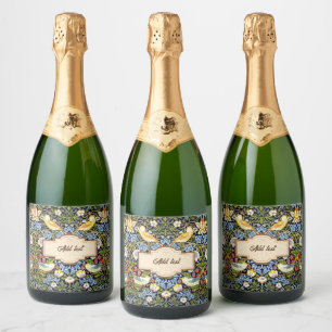 Étiquettes Pour Bouteilles De Vin Mousseux William Morris, MODÈLE de Strawberry Thief,