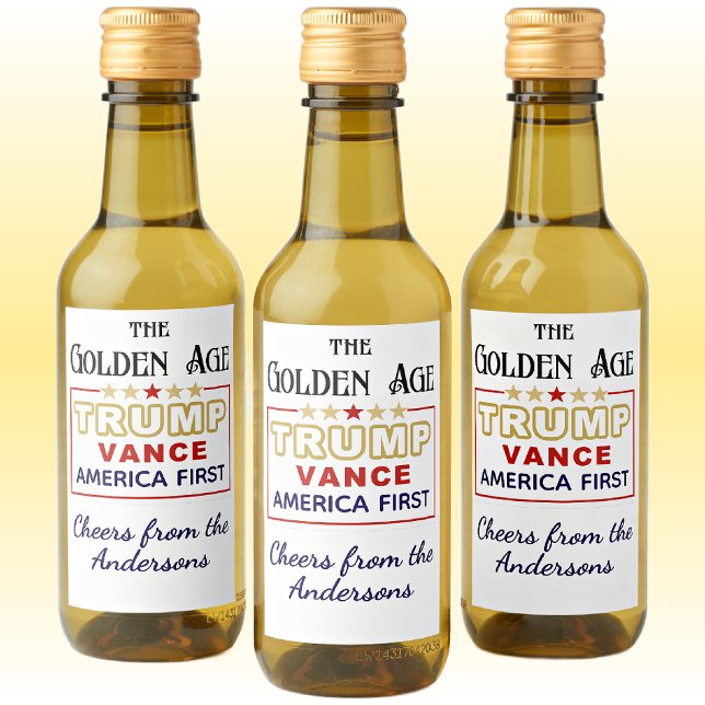 Étiquettes Pour Bouteilles De Vin Nom, Mini Bouteilles Président Trump, L'âge d'or (Créateur téléchargé)