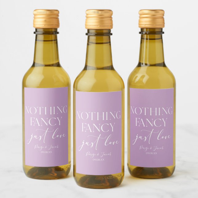 Étiquettes Pour Bouteilles De Vin Nothing Fancy Just Love Minimalist Casual Wedding (Bouteilles)