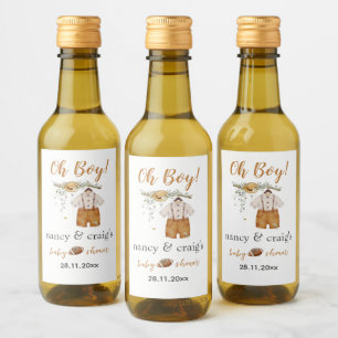 Étiquettes Pour Bouteilles De Vin Oh mon Dieu ! Boho Football Aquarelle Baby shower 