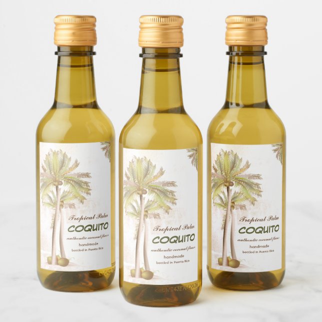 Étiquettes Pour Bouteilles De Vin Palme tropicale Coquito Coconut (Bouteilles)