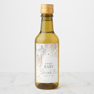 Étiquettes Pour Bouteilles De Vin Pampas Grass et Orchidées Blanches Boho