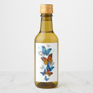 Étiquettes Pour Bouteilles De Vin Papillons volants Morpho et Monarch