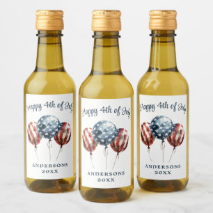 Étiquettes Pour Bouteilles De Vin Parti 4 juillet patriotique