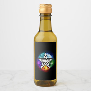 Étiquettes Pour Bouteilles De Vin pentagramme du Wiccan