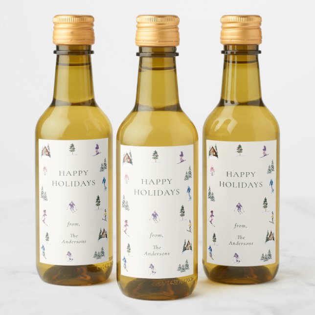 ÉTIQUETTES POUR BOUTEILLES DE VIN PENTES D'HIVER  (Bouteilles)