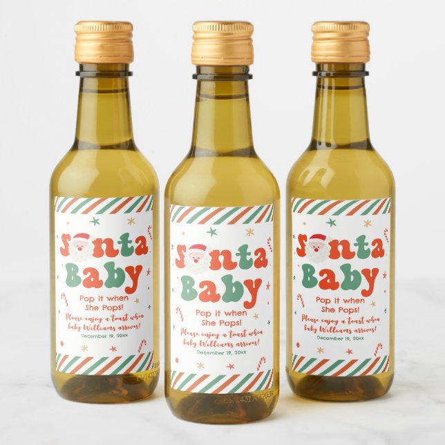 Étiquettes Pour Bouteilles De Vin Père Noël Baby Baby shower (Bouteilles)