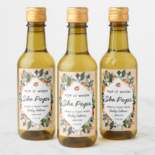 Étiquettes Pour Bouteilles De Vin Pop it When She Pops Little Cutie Baby shower