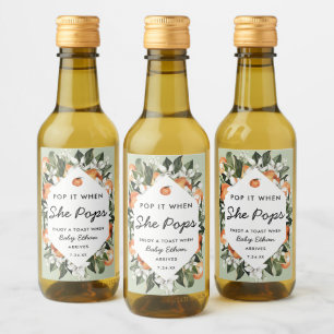 Étiquettes Pour Bouteilles De Vin Pop it When She Pops Little Cutie Baby shower Vin