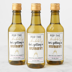 Étiquettes Pour Bouteilles De Vin Pop the Bubbly Brunch Fête des mariées