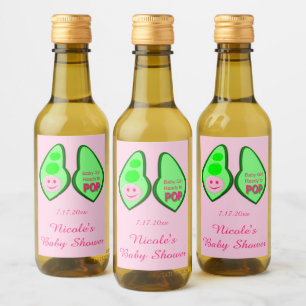 Étiquettes Pour Bouteilles De Vin Prêt à pop bébé fille Baby shower de pois rose Per