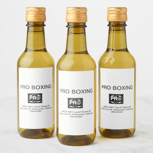 ÉTIQUETTES POUR BOUTEILLES DE VIN PRO BOXING (Bouteilles)